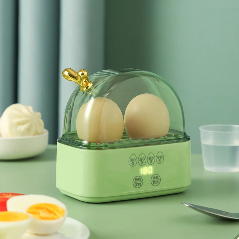 Hervidor de huevos eléctrico de 120 W: minicocinador de huevos inteligente con apagado automático y temporizador para un desayuno rápido