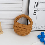Mini Dumpling Shaped Linen Bag with Zipper Pocket – Soft Baguette Tote for Everyday Use