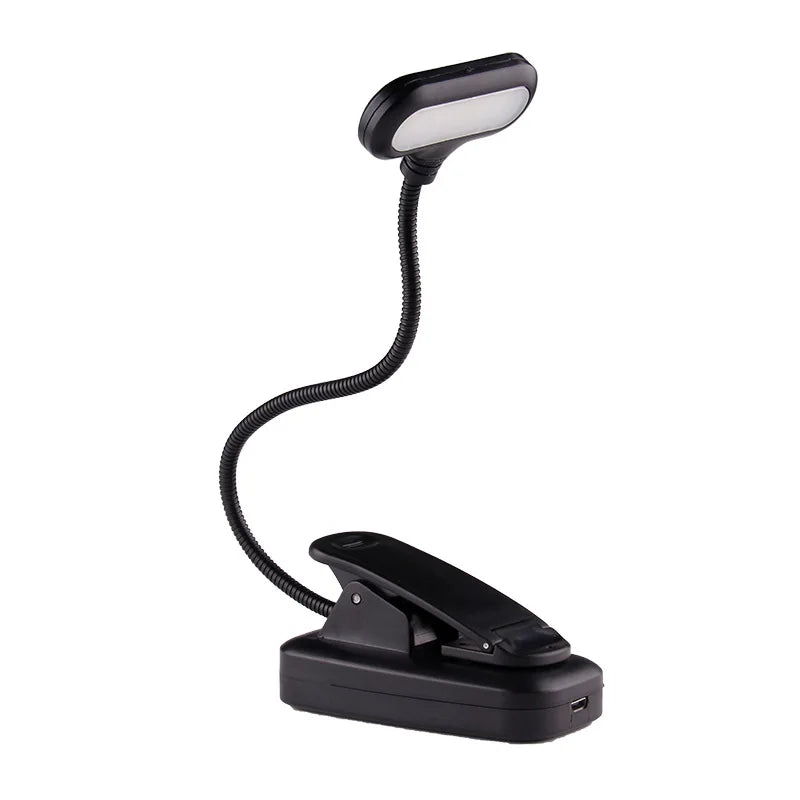 LED Book Light for Bed Reading – Eye-Friendly, Dimmable, Portable Clip-On Light with USB Rechargeable Battery
