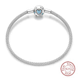 925 Sterling Silver Charm Bracelet for Women – Heart, Star, Moon & More