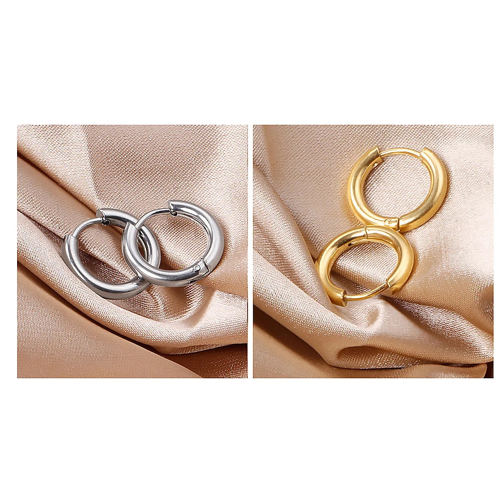 Stainless Steel Small Hoop Earrings – Unisex Trend for 2024