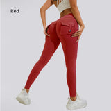 High-Waist Women's Yoga Leggings – Stretchy Pocket Workout Pants for Fitness & Sports