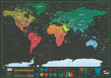 Scratch-Off World Map Poster – Retro Travel Décor for Home, Office & Gift Giving