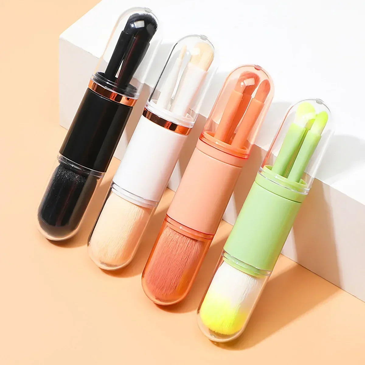 4-in-1 Portable Makeup Brush Set – Travel-Friendly Beauty Tools for Flawless Blending & Precision