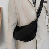 Women’s Half Moon Crossbody Belt Bag – Large Capacity Nylon Chest & Shoulder Bag