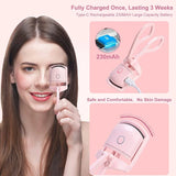 Electric Heated Eyelash Curler with USB Charging & Quick Heat-Up for Long-Lasting Curl