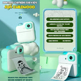 Kids Instant Print Camera with Bluetooth, 24MP Photo & Video, Thermal Printing, Educational Toy for Ages 3+