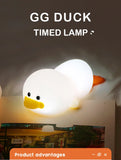 Adorable luz de noche con forma de pato: LED suave y agradable para la vista para niños y adultos