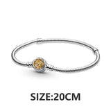 Sterling Silver Nugget Beads with Zircon for 3mm Charm Bracelets