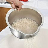 Cuenco para colar y lavar arroz de acero inoxidable: colador multiusos para uso en la cocina