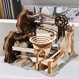 3D Wooden Puzzle Marble Run DIY Mechanical Model Kit for Teens & Adults