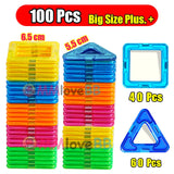 Magnetic Building Blocks Set - STEM Educational Toys for Kids with Big & Mini Pieces