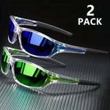 2 pares de gafas de sol deportivas polarizadas para hombres: gafas de visión nocturna livianas para andar en bicicleta, conducir y pescar
