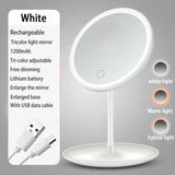 5X Magnifying LED Makeup Mirror – Adjustable Tricolor Light Vanity Mirror with Stand