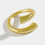 Minimalist Silver Geometric Ring – Elegant Hollow Design for Women