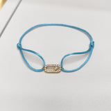 Adjustable Rope Chain Bracelet with Geometric Design and Cubic Zirconia – Classic Fashion Jewelry for Women