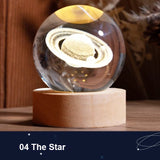 Glowing Crystal Ball LED Night Light with Solar System Design