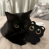 Adorable Plush Cat Keychain – Cute Black Cat Doll Keyring for Bags & Decor