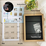 Modern Wall-Mount Art Display Frame – Resin A4 Artwork Storage with Elastic Straps