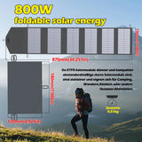 Foldable 800W Portable Solar Panel Charger with USB Output for Phones, Power Banks & Outdoor Use