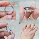 3mm D Color Moissanite Eternity Band - 925 Sterling Silver Unisex Wedding Ring