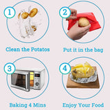 Bolsa reutilizable para cocinar patatas en microondas: patatas al horno perfectas en 4 minutos