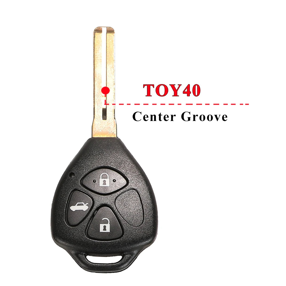 Durable 2/3/4-Button Toyota Key Fob Shell Replacement with Uncut Blade