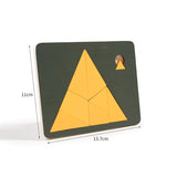 Wooden Geometric Puzzle Set - Brain Teaser IQ Game for Kids & Adults