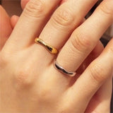 Stackable Ripple Wave Rings for Women – Adjustable Stainless Steel 18K Gold & Silver Plated Minimalist Jewelry