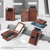 Premium Cowhide Leather Wallet – Short Organizer Wallet for Men & Women with Interior Slot Pocket