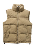 Winter Korean Men's Vests Stand Collar Zip Pockets Silk-Like Cotton Padded Sleeveless Waistcoat Jacket Thick Thermal Gilet Coats