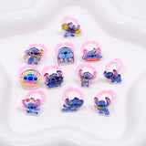Disney Stitch Anime Rings - 10/20/36pc Cute Acrylic Jewelry Set for Kids