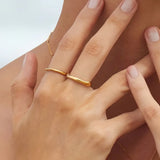 Minimalist Gold & Silver Stackable Rings – 18K Gold Plated Stainless Steel Jewelry for Women & Men