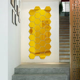 Pegatinas de pared con espejos hexagonales en 3D: decoración moderna para el hogar