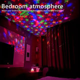 USB Rechargeable Star Projector - Rotating Galaxy Night Light with Moon & Stars