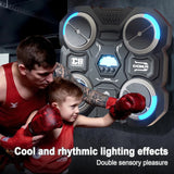 Smart Music Boxing Machine with Lights – Wall-Mounted Reflex Trainer for Kids & Teens