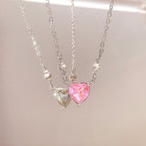 Trendy Heart-Shaped Mood Pendant Necklace for Women