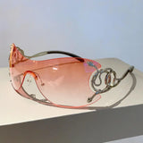 Gafas de sol sin montura KLASSNUM Y2K: lentes con degradado elegantes para mujeres