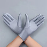 Fashion Summer Spandex Gloves Women Men Sexy Mittens Sun Protection White Black Etiquette Thin Short Stretch Dressy Dance Gloves