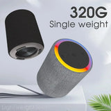 Waterproof Bluetooth Speaker with LED Light - Portable Outdoor Cylinder Speaker with Rich Bass