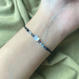 2 pulseras de obsidiana y piedra lunar natural para parejas, pulsera minimalista hecha a mano, bonita pulsera de gato blanco y negro, joyería para fiestas, regalos
