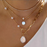 Collar vintage de varios estilos en color dorado nuevo para mujer, conjunto de collares con colgante de cristal multicapa de estilo bohemio y moderno, regalos de joyería