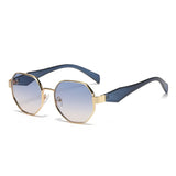 Trendy Polygonal Sunglasses – Stylish Metal Frame UV400 Shades for Women & Men