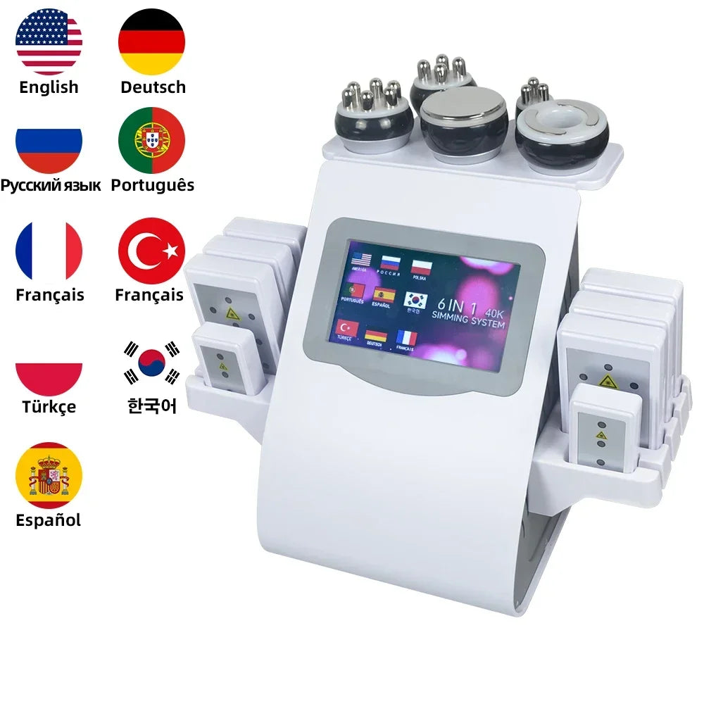 Professional 6-in-1 Body Sculpting Machine - 40K Cavitation & RF Skin Tightening