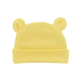 Autumn Winter Baby Hat Comfortable Solid Color Hats Cute Ear Shape Cotton Cap Newborn Photography Props 0 -1 Infant Bonnet Items