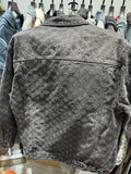 Men’s Vintage Denim Jacket - Casual Loose Fit Spring & Autumn Outerwear with Jacquard Pattern
