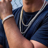 Men's Iced Out Tennis Chain Necklace - 3mm to 6mm Cubic Zirconia Hip Hop Jewelry