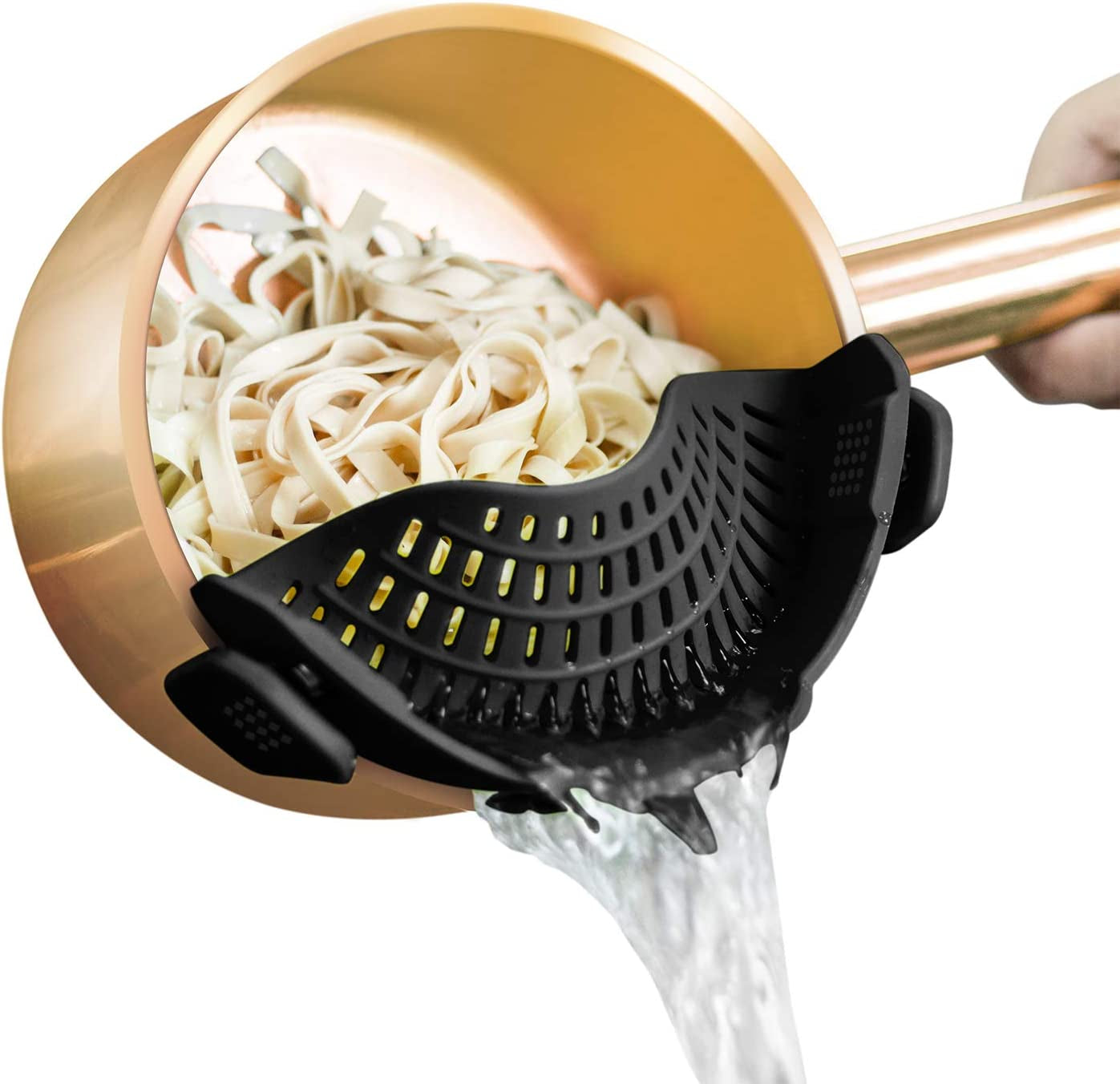 Colador de silicona con clip: compacto, resistente al calor y de ajuste universal 