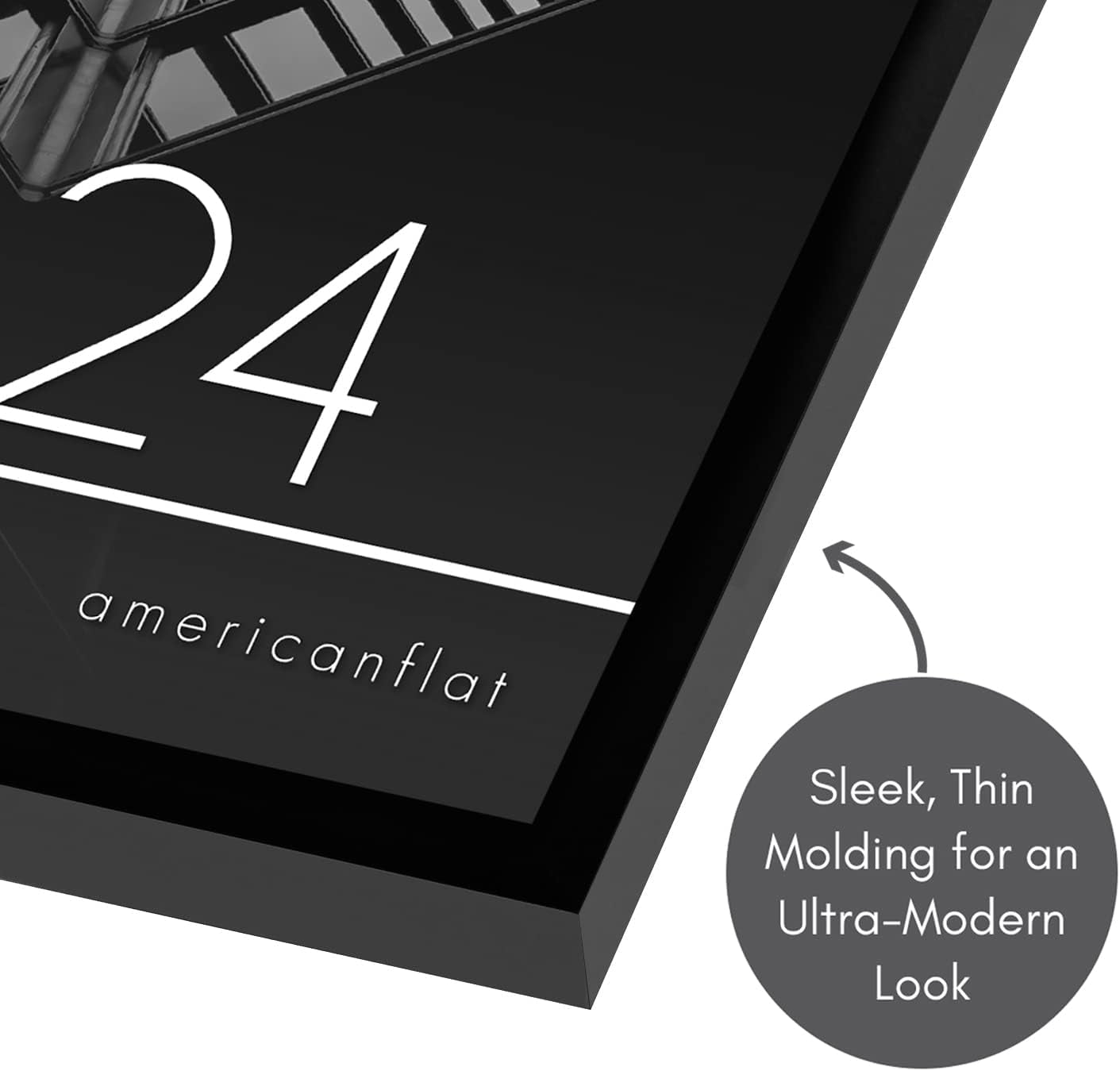 18X24 Poster Frame with Polished Plexiglass - Streamline Collection - Thin Border Picture Frame for Wall Display - Hanging Hardware Included - Black