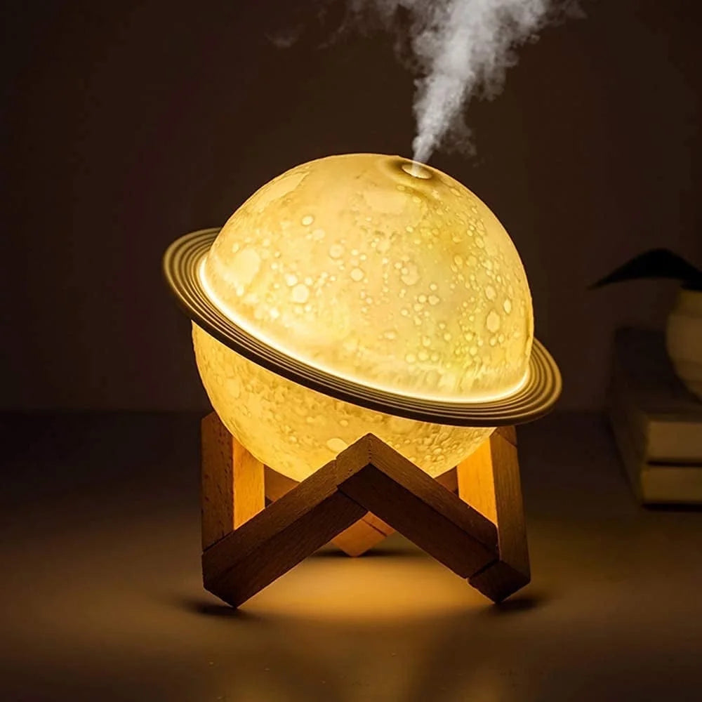 Humidificador con lámpara lunar: difusor de aromaterapia con luz nocturna 2 en 1